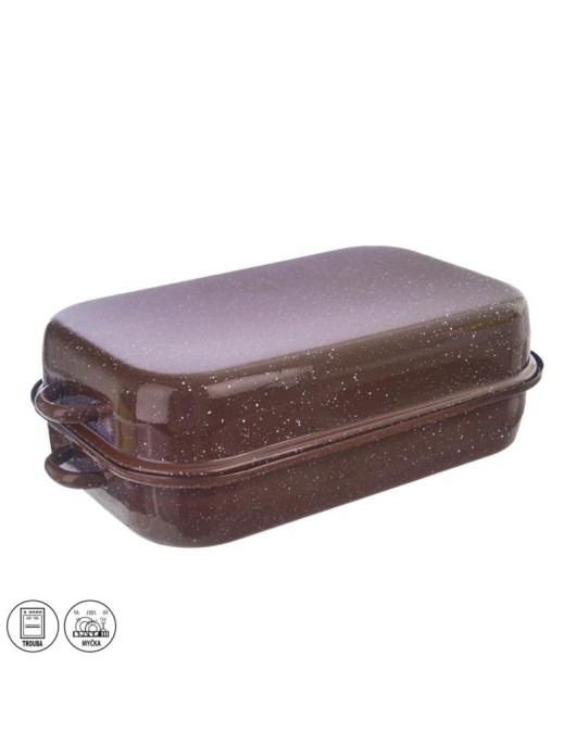 Pekáč smalt BROWN 42,5 x 25 x 13 cm veko